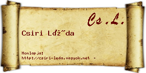 Csiri Léda névjegykártya
